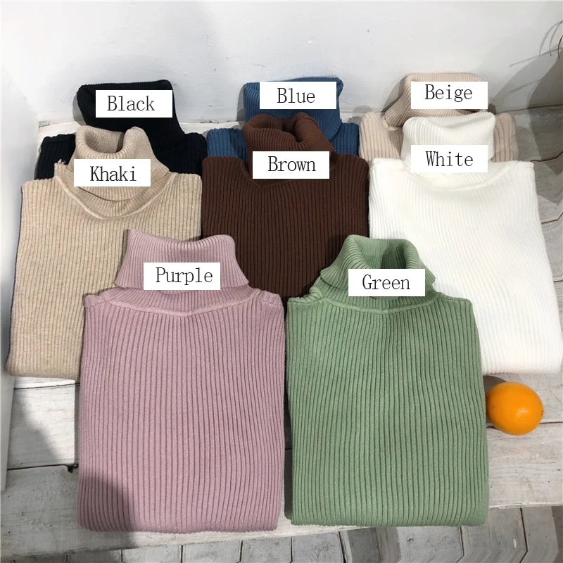Korean Slim Women Pullover Turtleneck Sweater Womens 2025 Autumn Winter Tops Jumper Knitted Sweater Pull Femme Hiver Truien
