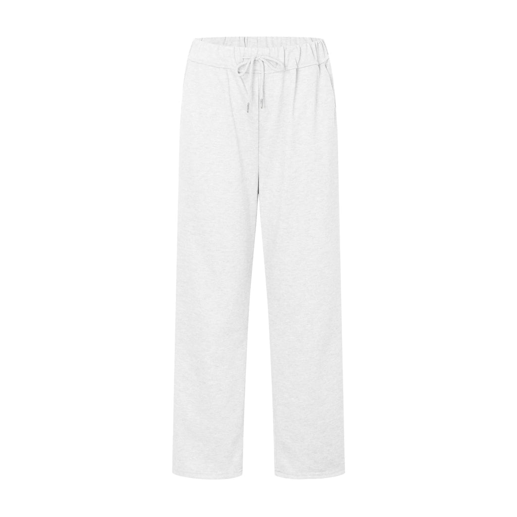 Fashion Women's Winter Sweatpants Solid Color Casual Fleece Sweatpants Outdoor Travel Camping Wide Leg Straight Pants