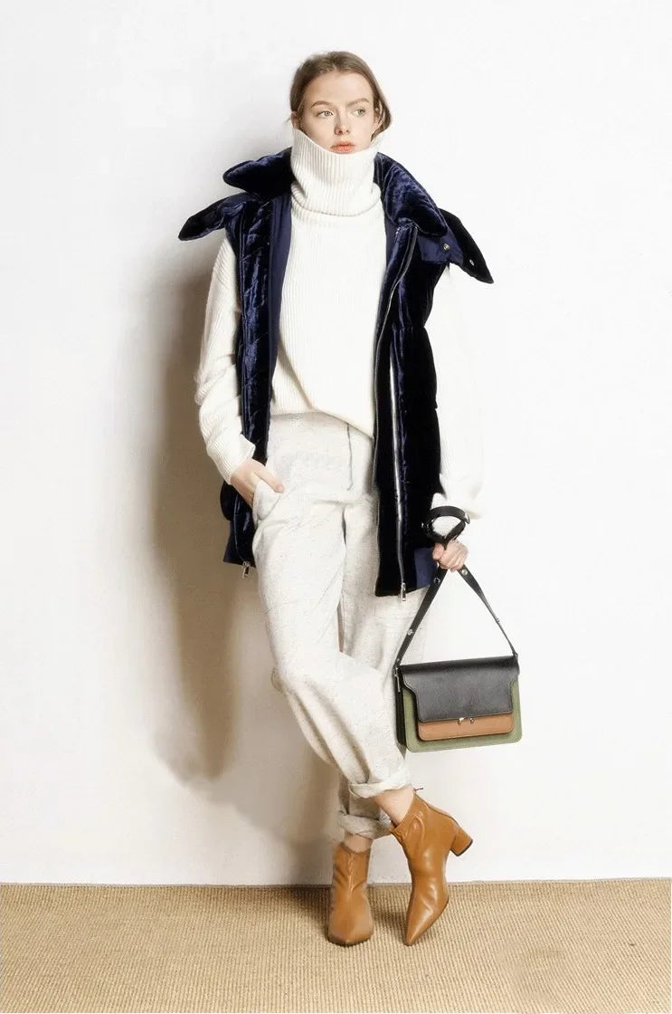 DY Wool Women's Sweater Autumn Winter Warm Turtlenecks Casual Loose Oversized Lady Sweaters Knitted Pullover Top Pull Femme