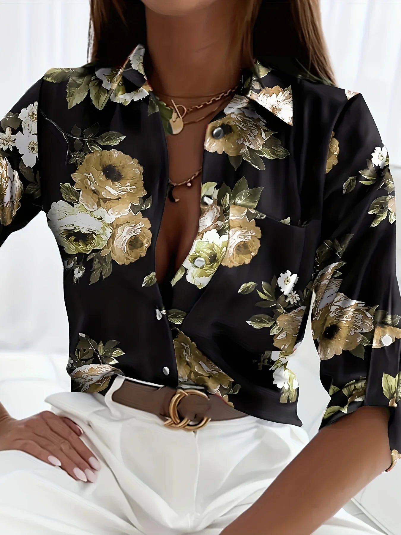 Peacock Print Casual Loose Women's Shirt 2023 Autumn Vintage Women's Oversized Shirts and Blouses Fashion Elegant Women's Tops