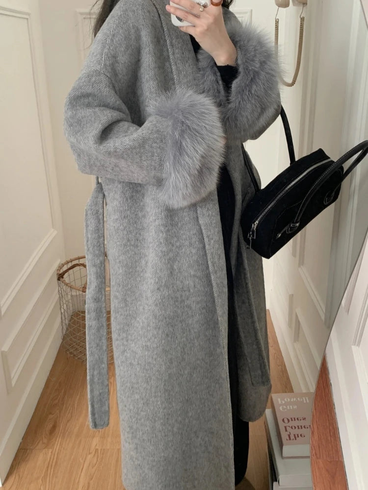Reality Fur Coat Natural Fur Coat Women Winter Jacket Women's Woolen Coat Long Coat Woman Wool & Blends Coats Manteau Femme 2026