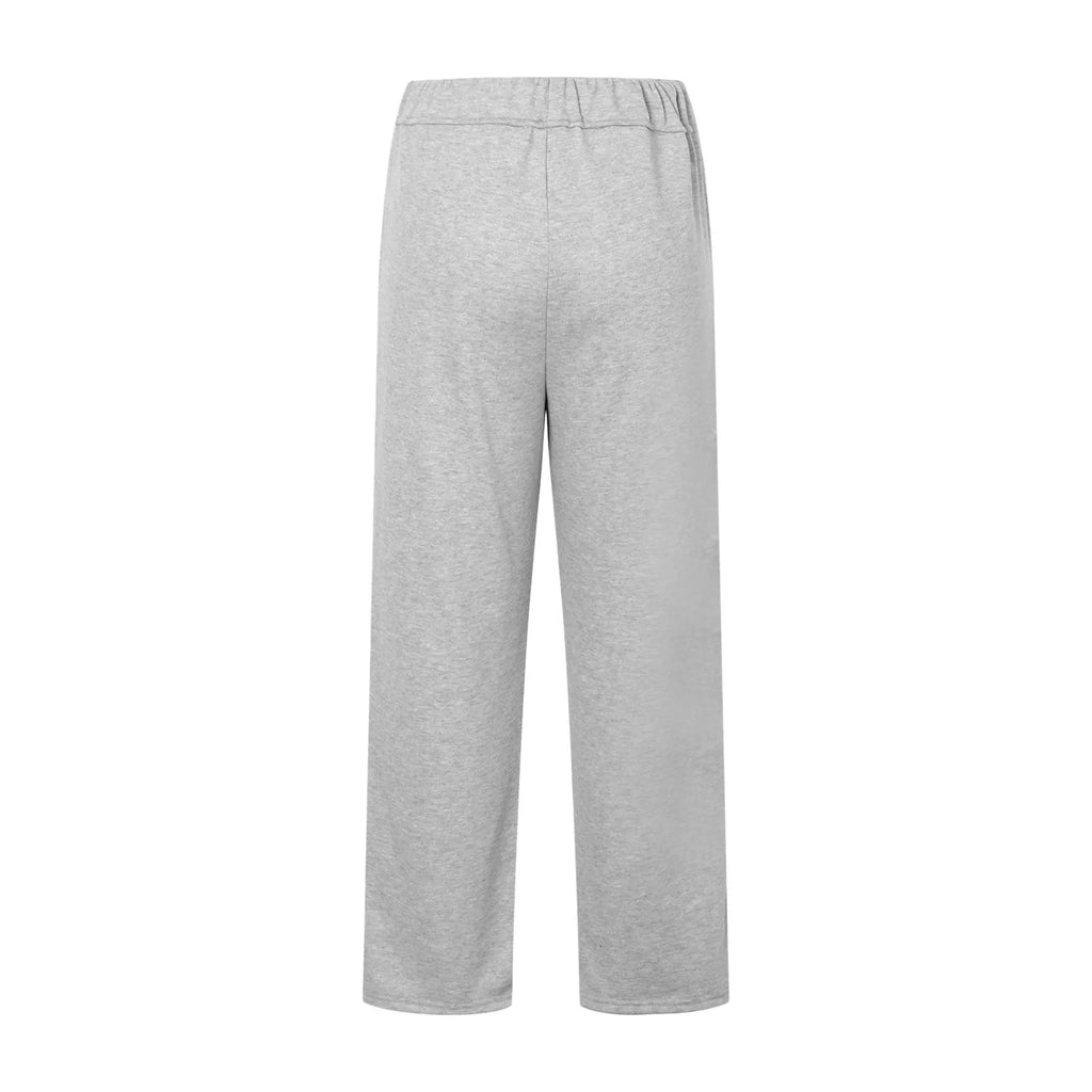 Fashion Women's Winter Sweatpants Solid Color Casual Fleece Sweatpants Outdoor Travel Camping Wide Leg Straight Pants