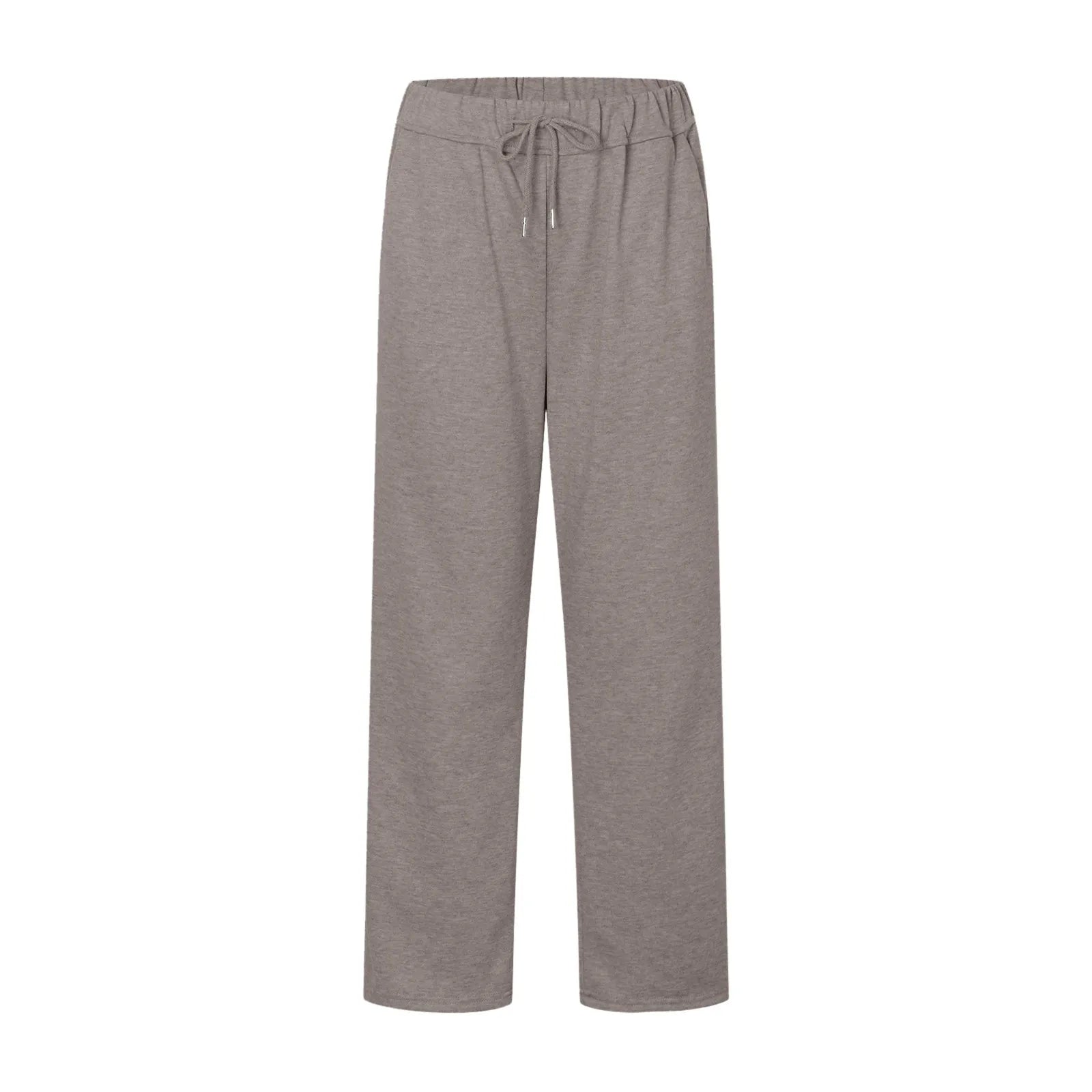 Fashion Women's Winter Sweatpants Solid Color Casual Fleece Sweatpants Outdoor Travel Camping Wide Leg Straight Pants