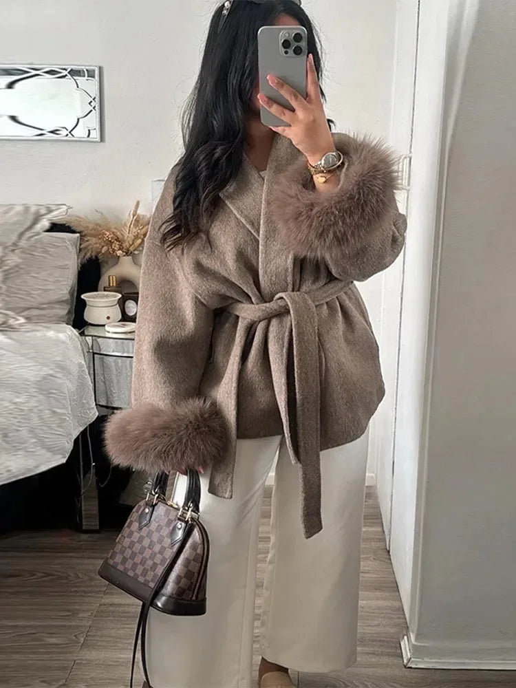 Reality Fur Coat Natural Fur Coat Women Winter Jacket Women's Woolen Coat Long Coat Woman Wool & Blends Coats Manteau Femme 2026