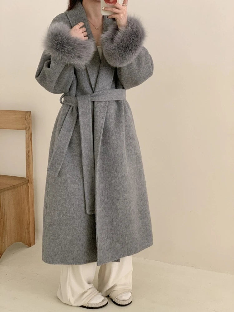 Reality Fur Coat Natural Fur Coat Women Winter Jacket Women's Woolen Coat Long Coat Woman Wool & Blends Coats Manteau Femme 2026