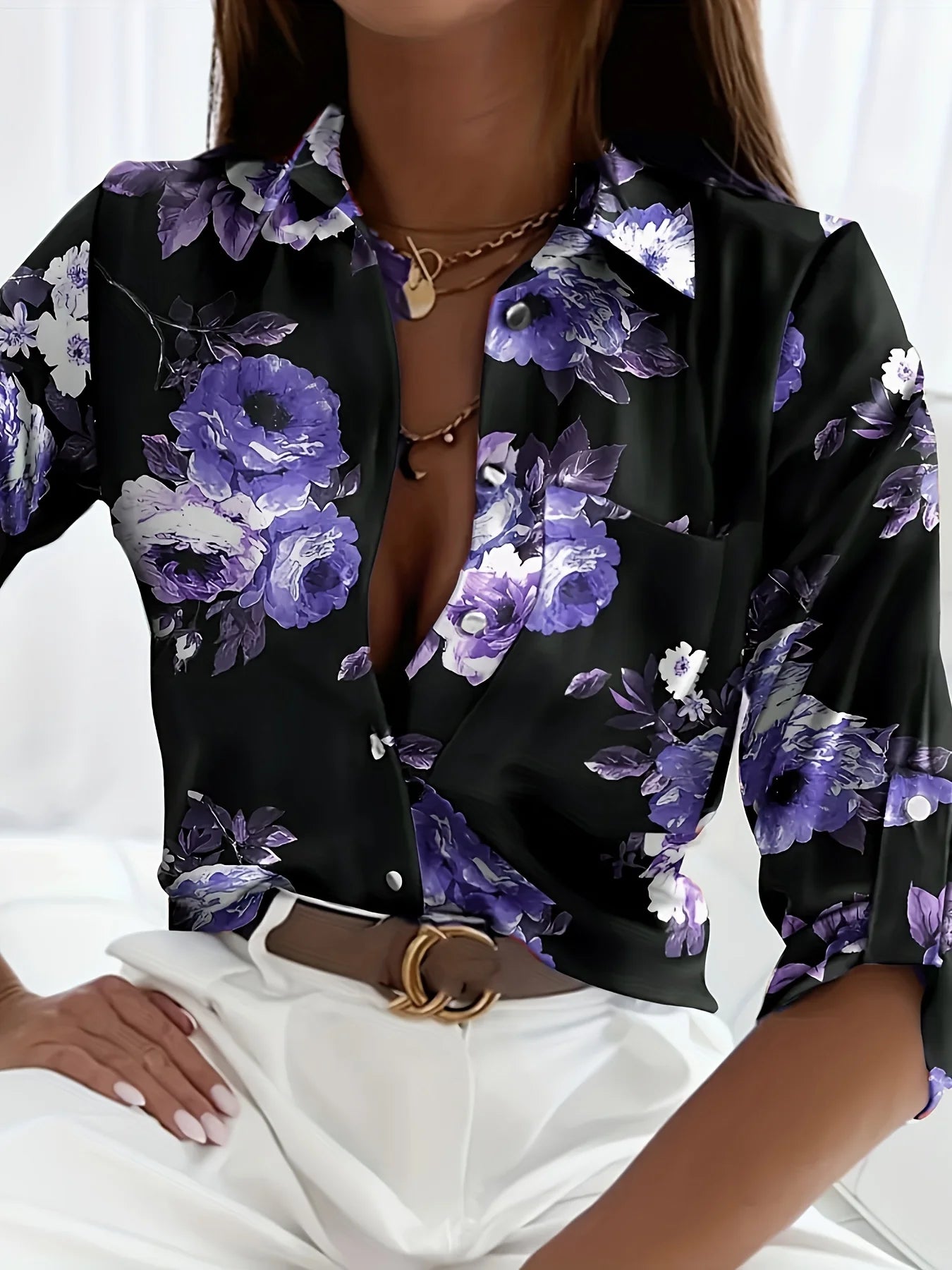 Peacock Print Casual Loose Women's Shirt 2023 Autumn Vintage Women's Oversized Shirts and Blouses Fashion Elegant Women's Tops