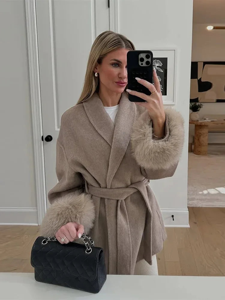 Reality Fur Coat Natural Fur Coat Women Winter Jacket Women's Woolen Coat Long Coat Woman Wool & Blends Coats Manteau Femme 2026