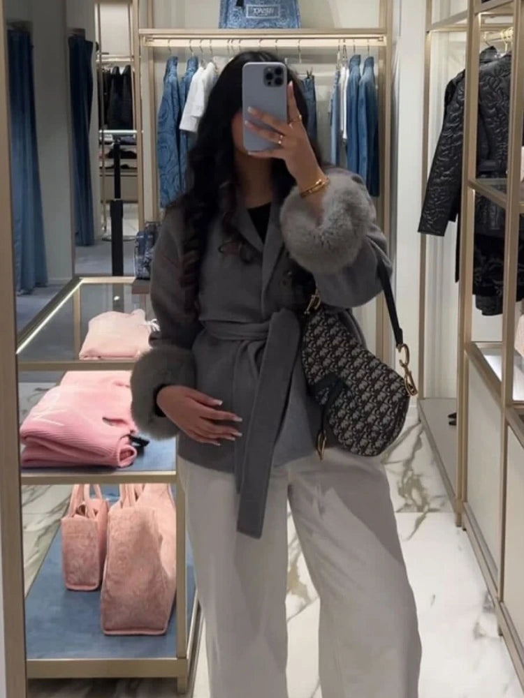 Reality Fur Coat Natural Fur Coat Women Winter Jacket Women's Woolen Coat Long Coat Woman Wool & Blends Coats Manteau Femme 2026