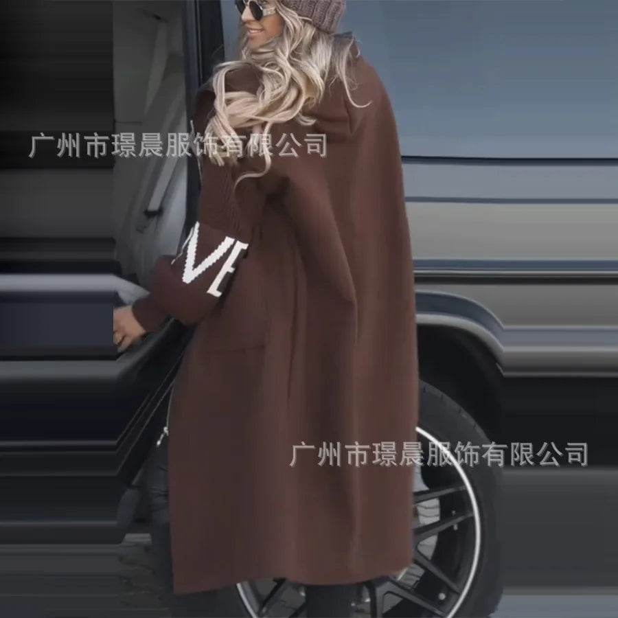 Outerwears Manteau Long Hiveres Pour Femmes Coats For Womens Fashionable Ropa Invierno Mujer Moda 2025 Long Sleeve Coats Abrigos