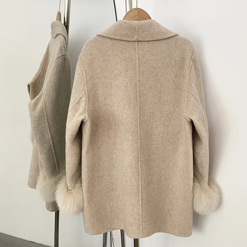 Women's Woolen Coat Winter Coat Female Real Fur Coat Women's Clothing Autumn Clothes Wool and Trench Coats Wool & Blends Coats