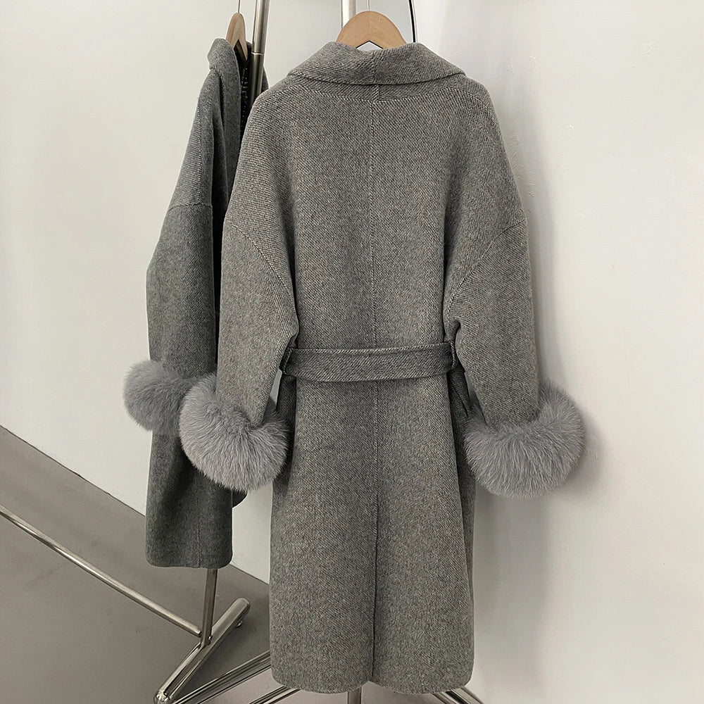 Reality Fur Coat Natural Fur Coat Women Winter Jacket Women's Woolen Coat Long Coat Woman Wool & Blends Coats Manteau Femme 2026