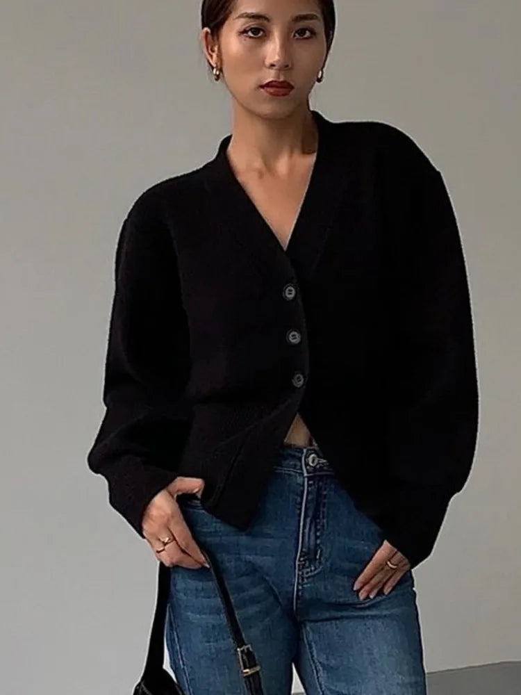 Autumn Sweater Cardigan Coat Women 2024 New Korean Fashion Casual Elegant Long Sleeve Knitted Tops Knitwear Outwear Pull Femme