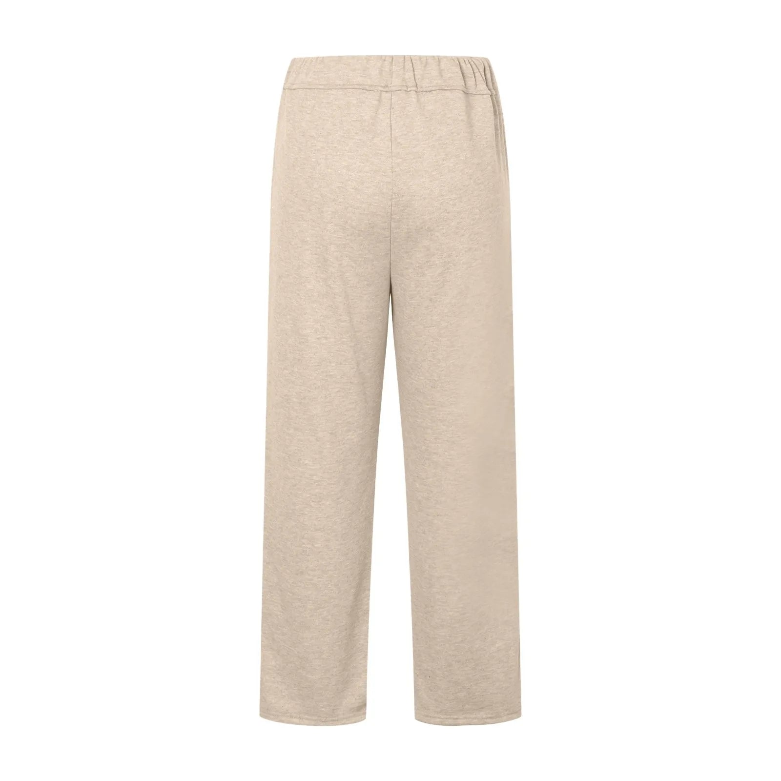 Fashion Women's Winter Sweatpants Solid Color Casual Fleece Sweatpants Outdoor Travel Camping Wide Leg Straight Pants