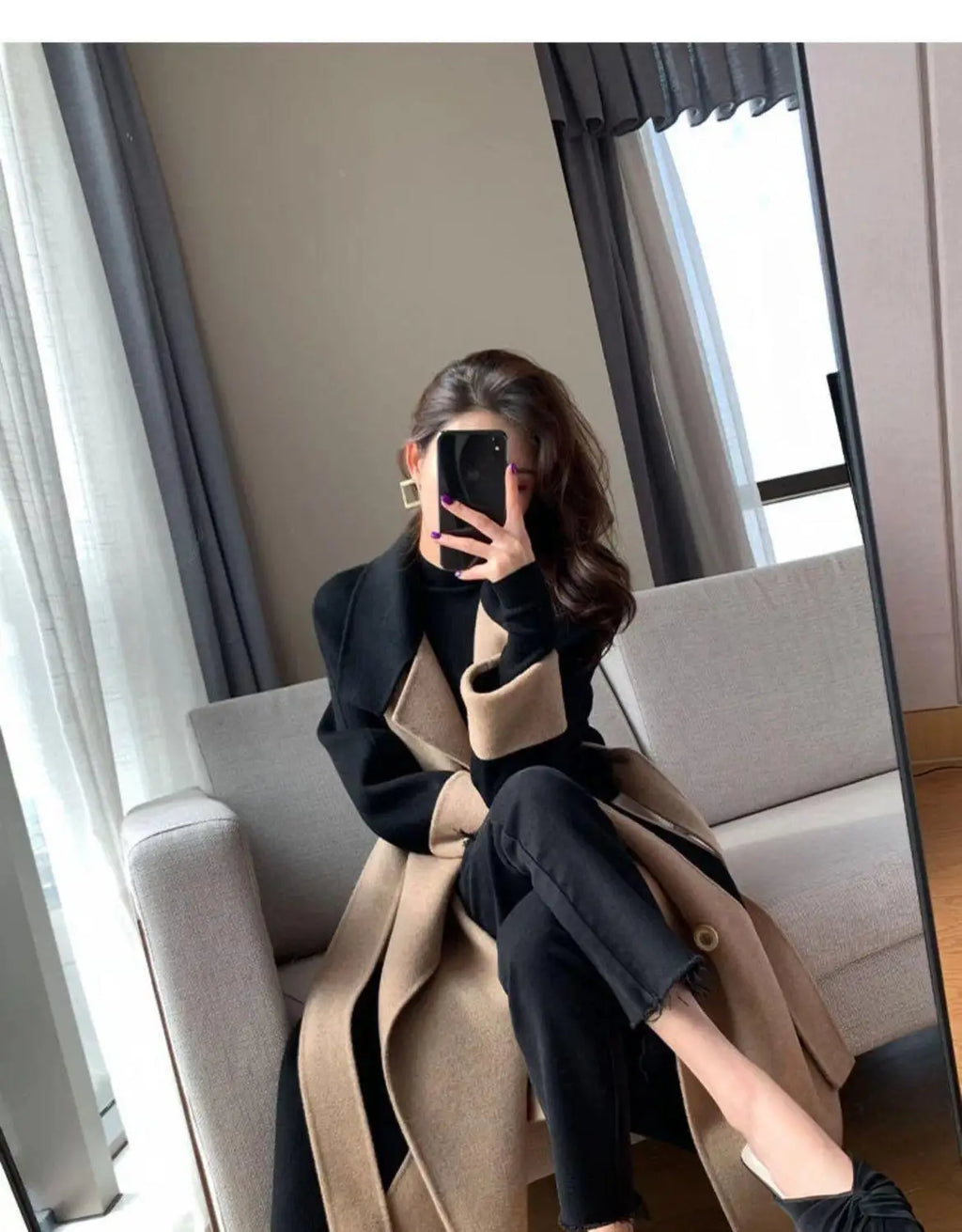 Veste longue en duvet pour femme, pardessus slim chaud pour femme, manteau à la mode, automne et hiver 2024