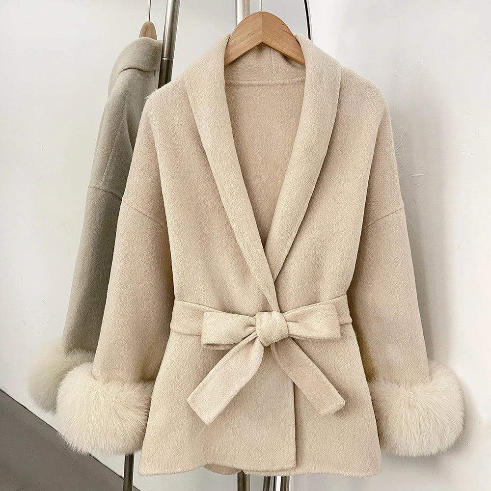Reality Fur Coat Natural Fur Coat Women Winter Jacket Women's Woolen Coat Long Coat Woman Wool & Blends Coats Manteau Femme 2026
