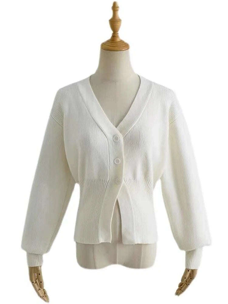 Autumn Sweater Cardigan Coat Women 2024 New Korean Fashion Casual Elegant Long Sleeve Knitted Tops Knitwear Outwear Pull Femme