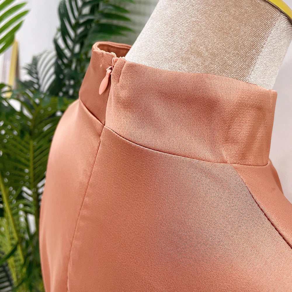 Satin Turkey Dress Two Pieces Trouser Tops Pants Blouse Set Muslim Suit Woman Ramadan Eid Abaya Kaftan Femme Musulmane Ensembles