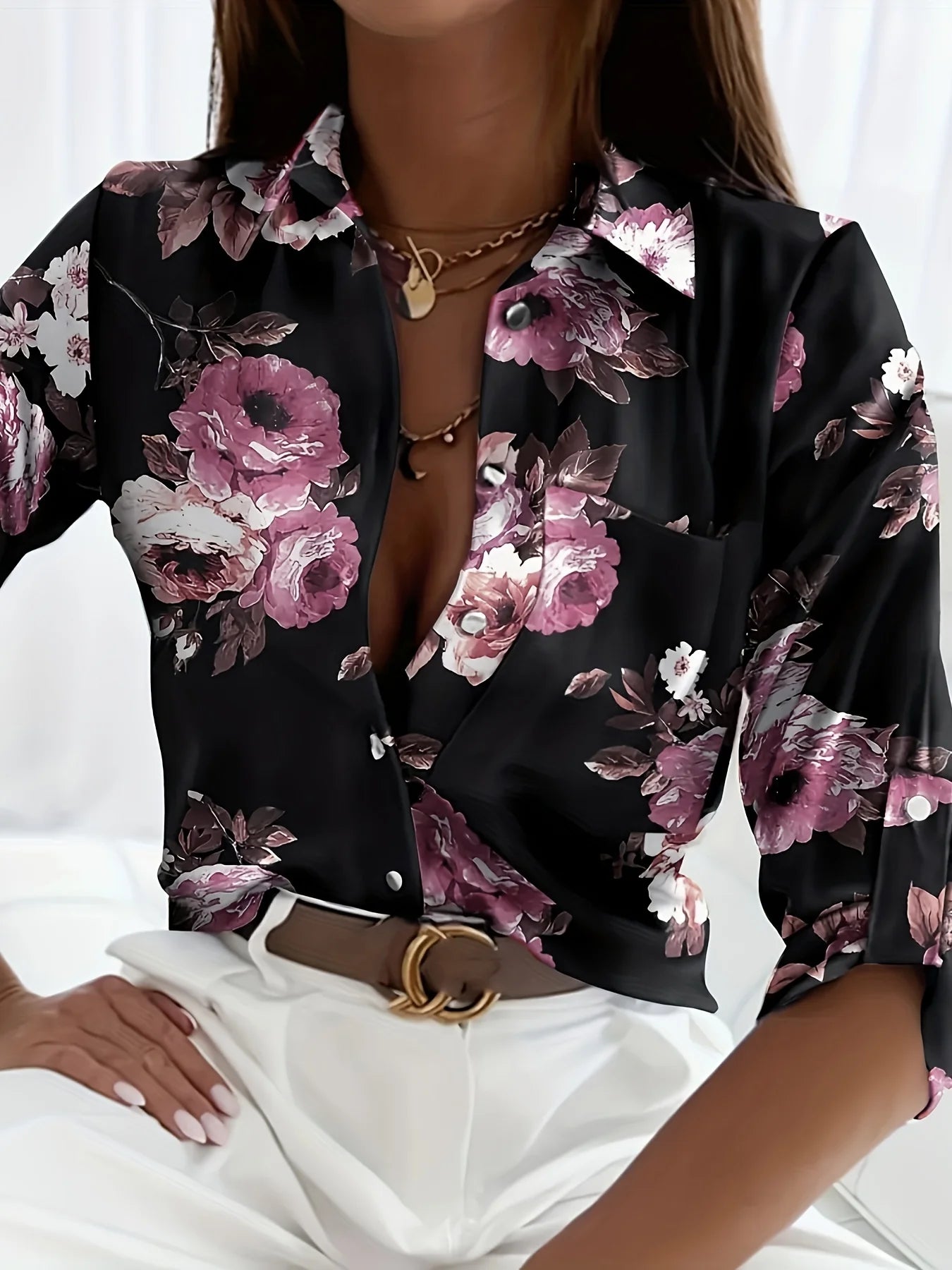 Peacock Print Casual Loose Women's Shirt 2023 Autumn Vintage Women's Oversized Shirts and Blouses Fashion Elegant Women's Tops