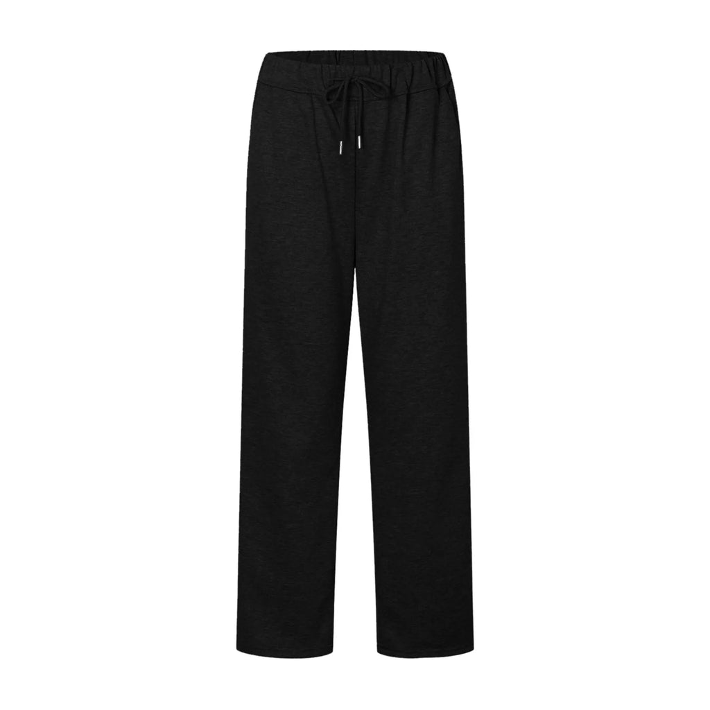 Fashion Women's Winter Sweatpants Solid Color Casual Fleece Sweatpants Outdoor Travel Camping Wide Leg Straight Pants