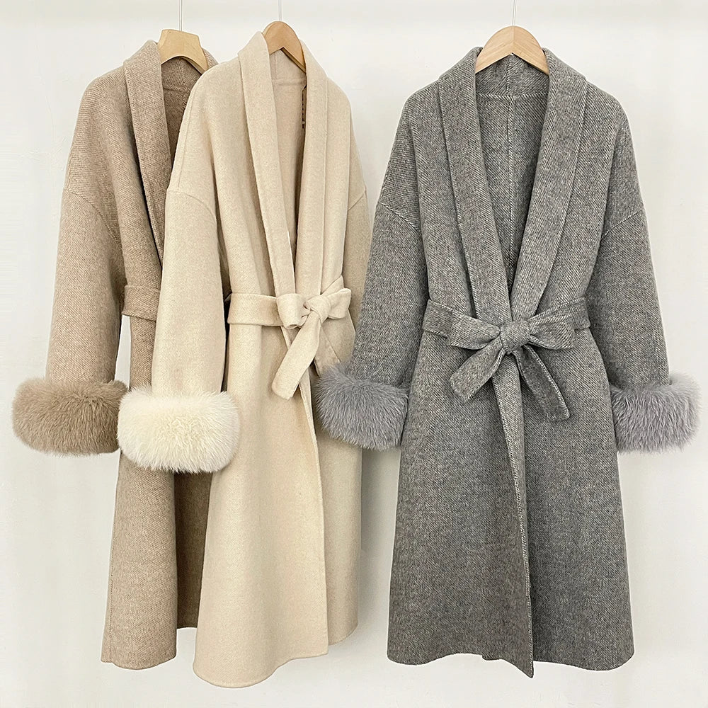 Reality Fur Coat Natural Fur Coat Women Winter Jacket Women's Woolen Coat Long Coat Woman Wool & Blends Coats Manteau Femme 2026