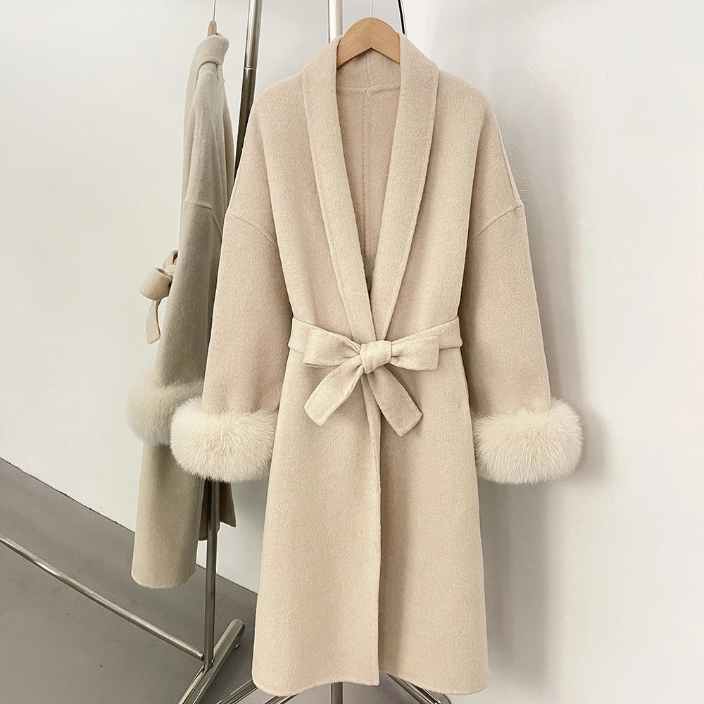 Reality Fur Coat Natural Fur Coat Women Winter Jacket Women's Woolen Coat Long Coat Woman Wool & Blends Coats Manteau Femme 2026