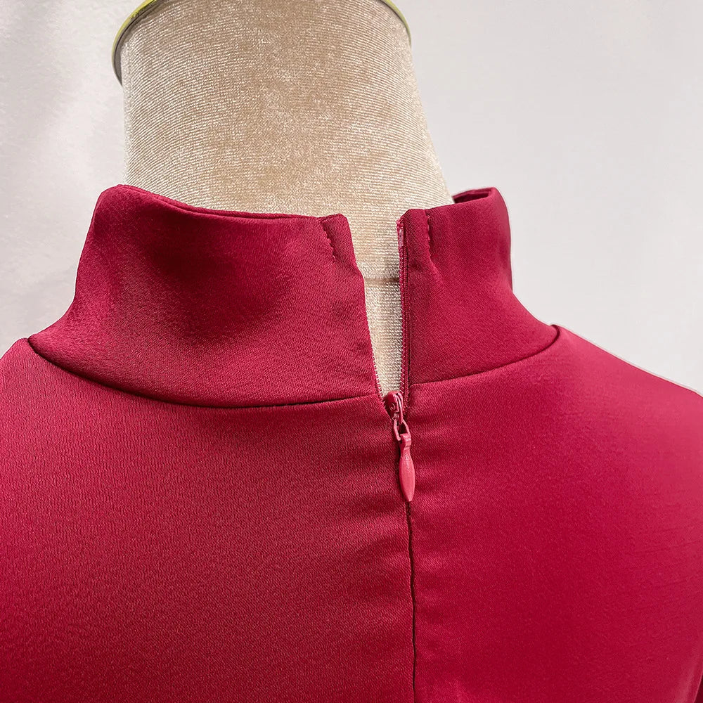 Satin Turkey Dress Two Pieces Trouser Tops Pants Blouse Set Muslim Suit Woman Ramadan Eid Abaya Kaftan Femme Musulmane Ensembles