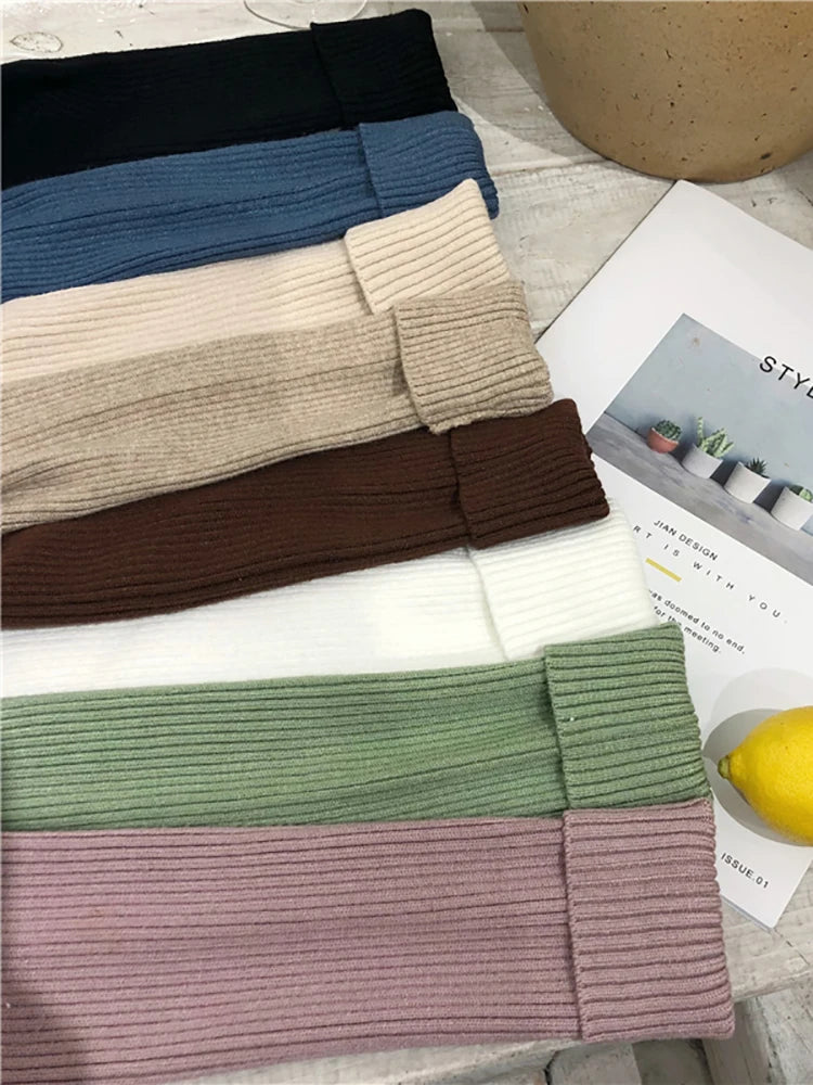 Korean Slim Women Pullover Turtleneck Sweater Womens 2025 Autumn Winter Tops Jumper Knitted Sweater Pull Femme Hiver Truien