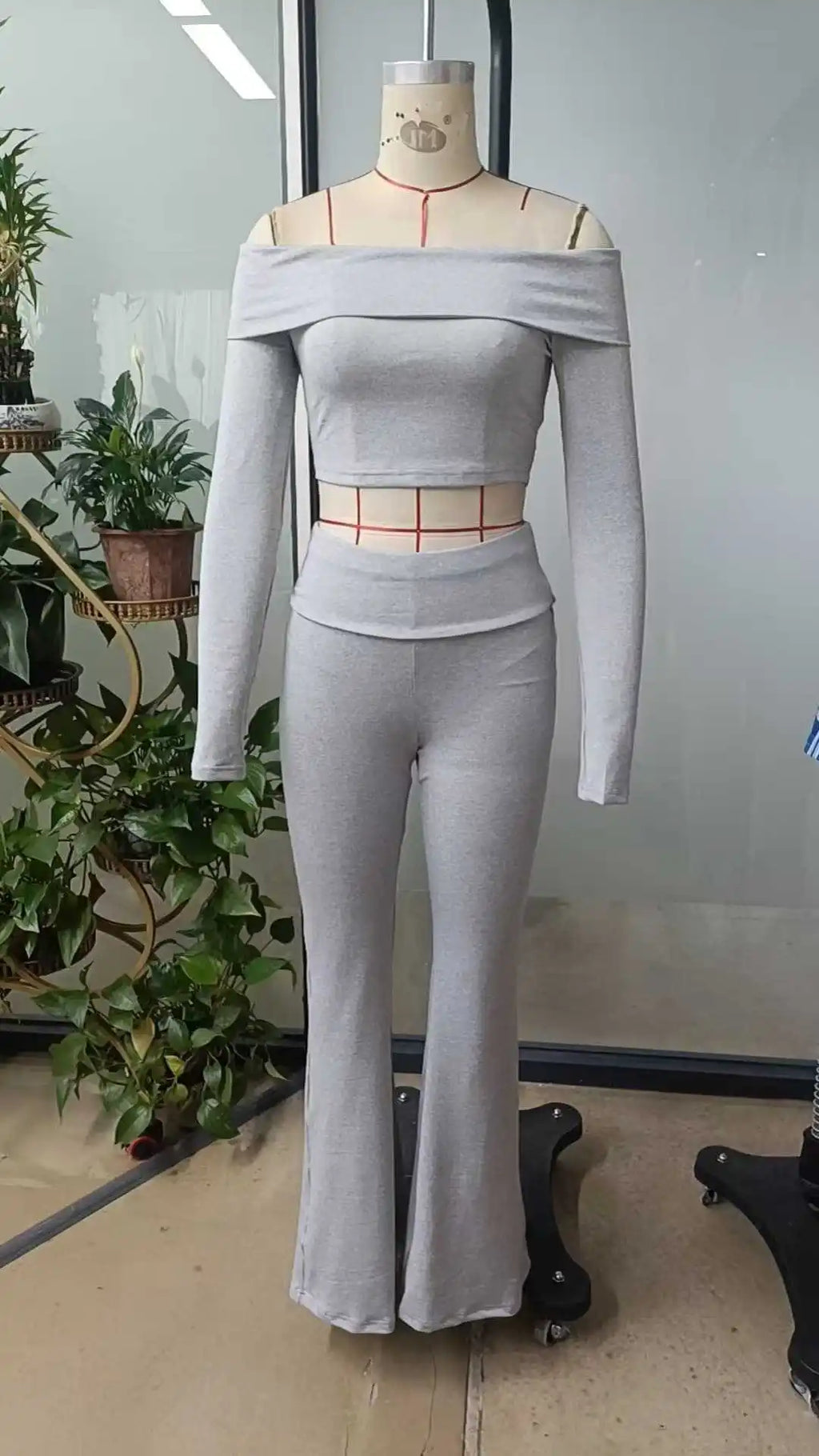 Casual Workout Two Piece Sets Woman Outfits Crop Long Sleeves Tops Foldover Flare Pants Tracksuit Suit Summer and Fall 2025 New