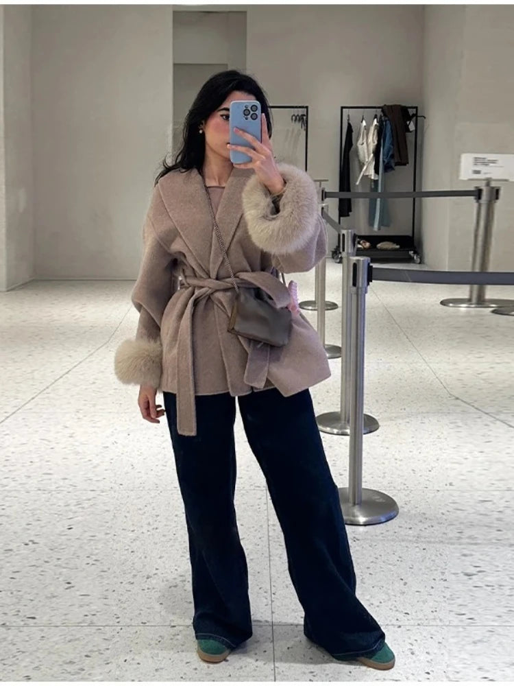 Reality Fur Coat Natural Fur Coat Women Winter Jacket Women's Woolen Coat Long Coat Woman Wool & Blends Coats Manteau Femme 2026